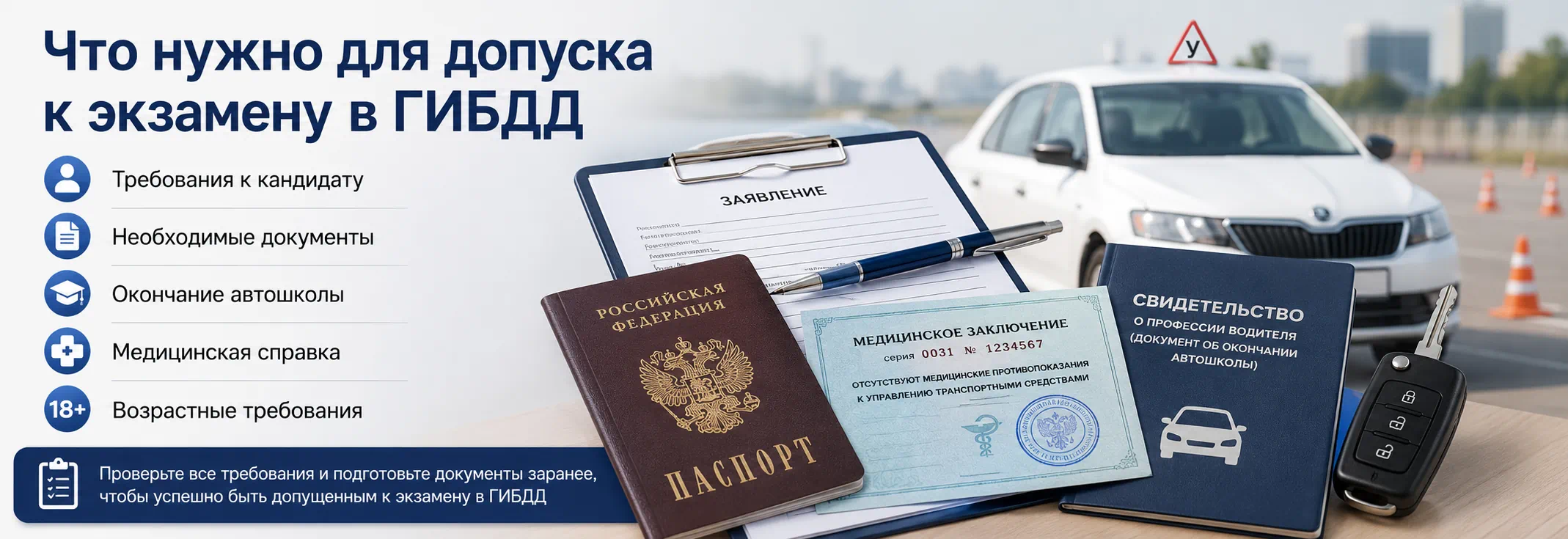 Что нужно для допуска к экзамену в ГИБДД