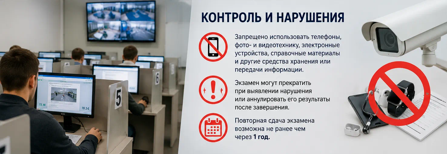 контроль за сдачей экзамена