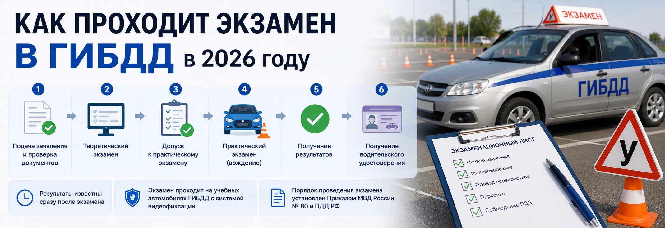 Как проходит экзамен в ГИБДД